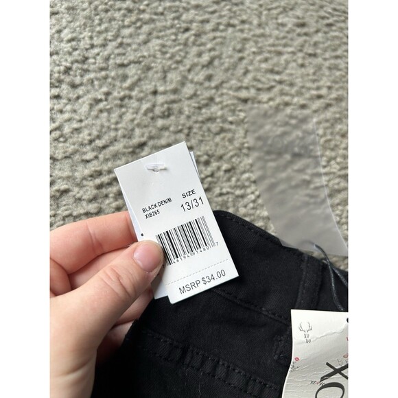 NWT Black Denim Skirt XOXO Brand Sz 13 - Picture 3 of 5